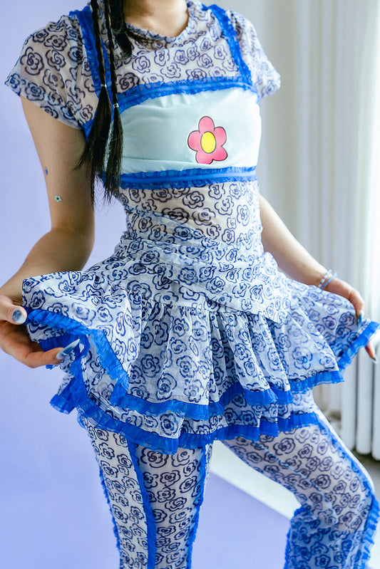 Porcelain Sprites Mesh Top