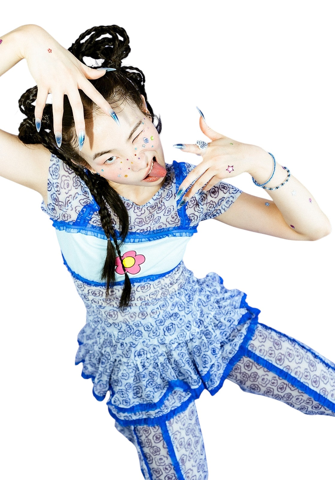 Porcelain Sprites Mesh Top
