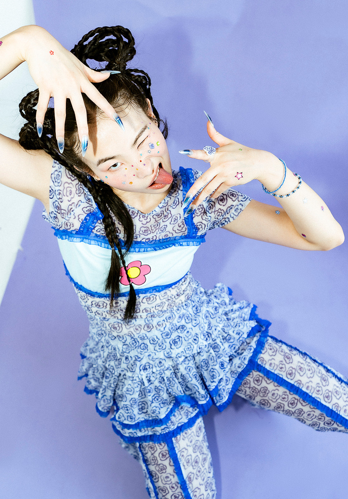 Porcelain Sprites Mesh Top