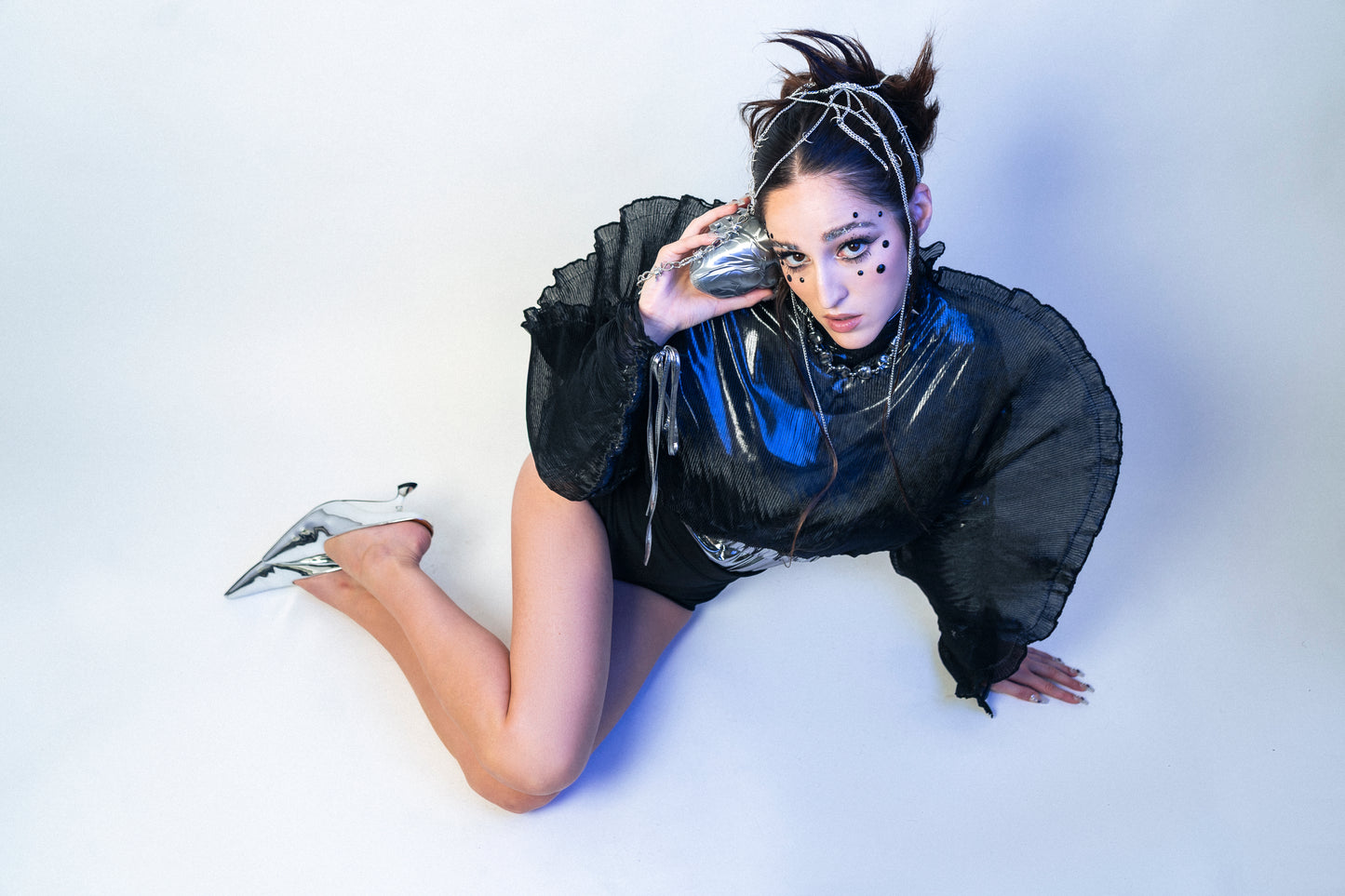 Metallic Reeded Organza Top