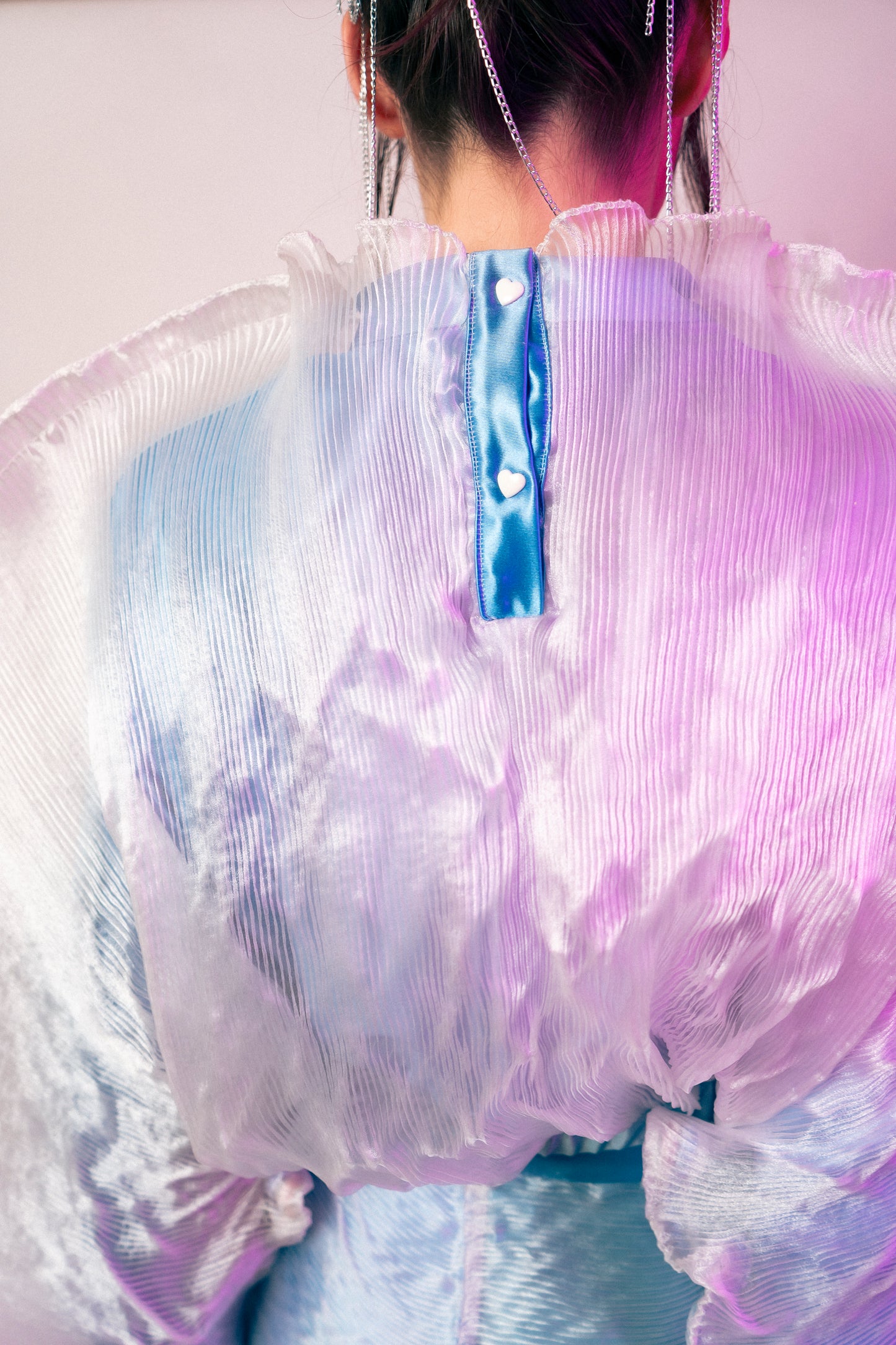 Rainbow Reeded Organza Top